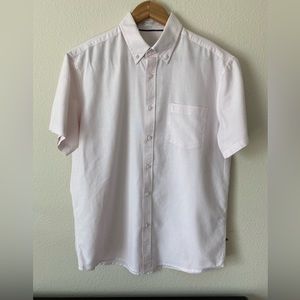 Tatuum Men’s Light Pink Short Sleeve Button Down Finest Cotton Shirt Size Medium